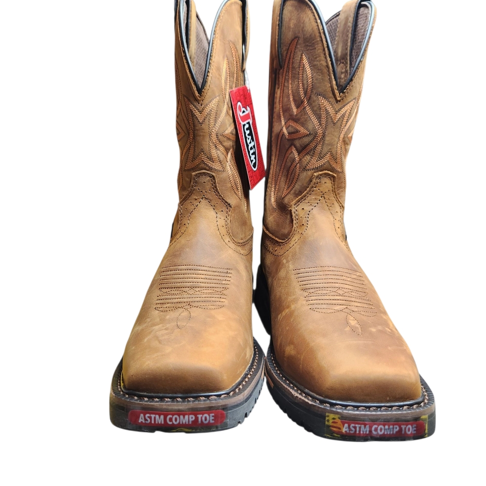 Justin Boots Tan Leather Pull-On Work Boots